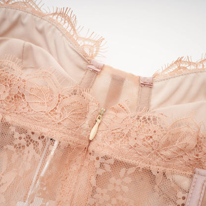 Eilis Pink Bustier Mesh Maxi Dress