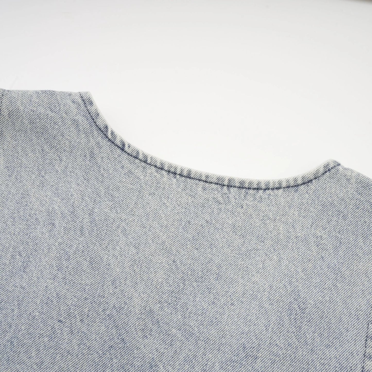 Daphne Blue Crystal Sleeveless Denim Mini Dress