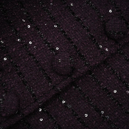 Brigitte Purple Sequined Tweed Jacket & Skirt Matching Set