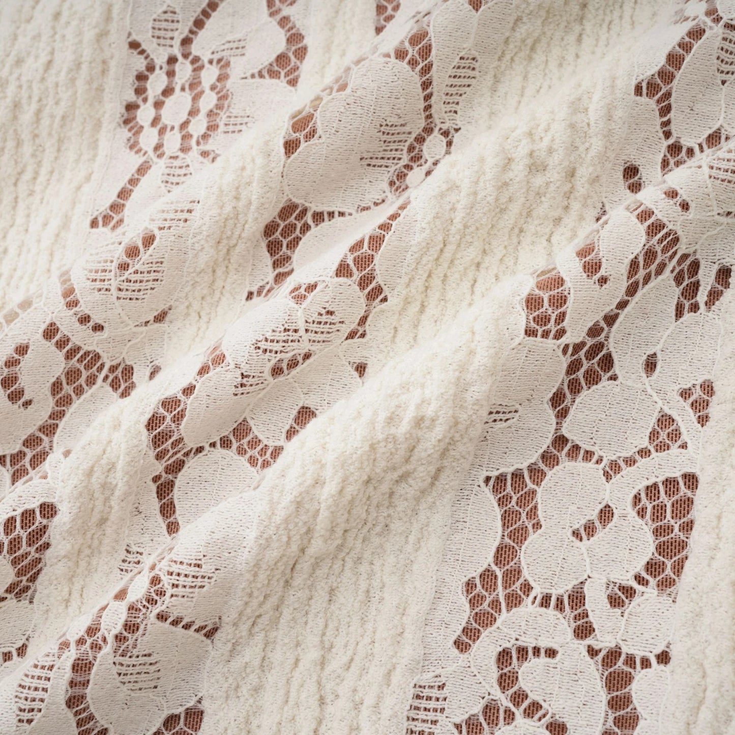 Emeline Floral Lace Flared-Cuff Maxi Dress in Neutrals