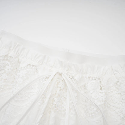 Raphaelle Lace-Trim Cut-Out Cropped Top & Trousers Matching Set