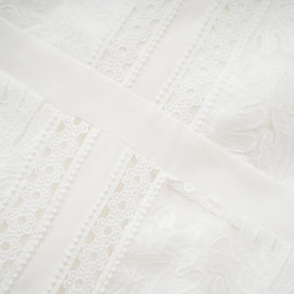 Madeleine White Panelled Embroidered Midi Dress