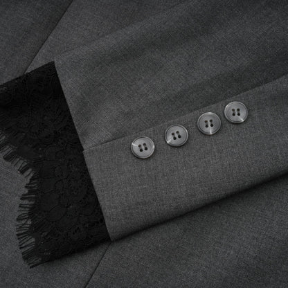 Dianthe Grey Lace-Panel Blazer