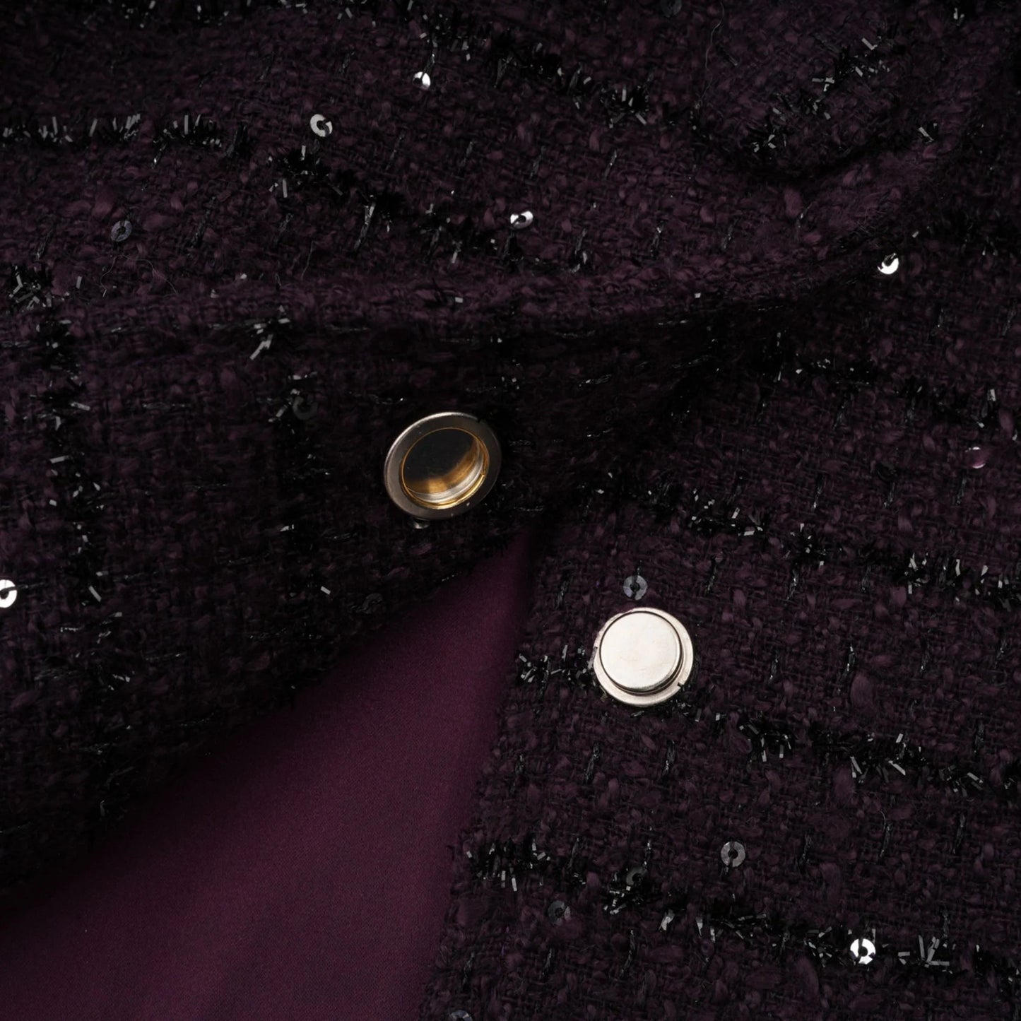 Brigitte Purple Sequined Tweed Jacket & Skirt Matching Set