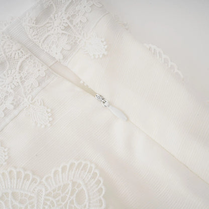 Renee White Semi-Sheer Shirt & Skirt Matching Set