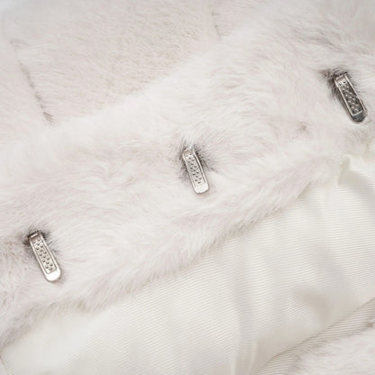 Caitlin White Faux-Fur Jacket & Skirt Matching Set