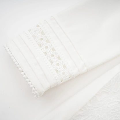 Madeleine White Panelled Embroidered Midi Dress
