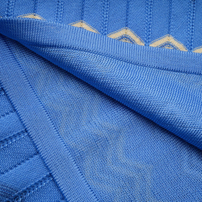 Daniela Blue Zigzag-Design Knit Top & Skirt Matching Set