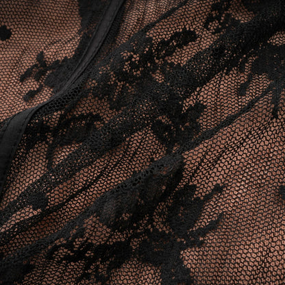 Marlene Black Flared Lace Maxi Dress