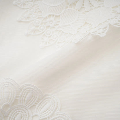 Renee White Semi-Sheer Shirt & Skirt Matching Set