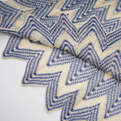 Daniela Blue Zigzag-Design Knit Top & Skirt Matching Set