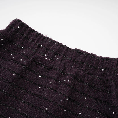Brigitte Purple Sequined Tweed Jacket & Skirt Matching Set
