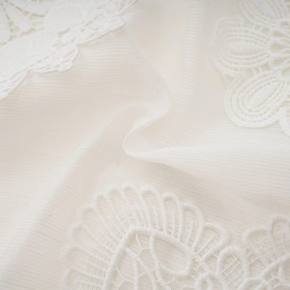 Renee White Semi-Sheer Shirt & Skirt Matching Set