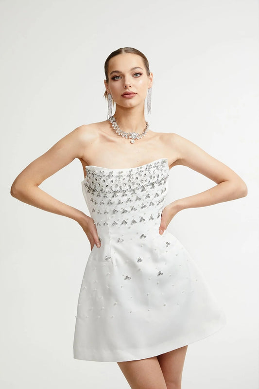 Melisande black embellished mini dress