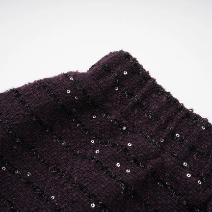 Brigitte Purple Sequined Tweed Jacket & Skirt Matching Set