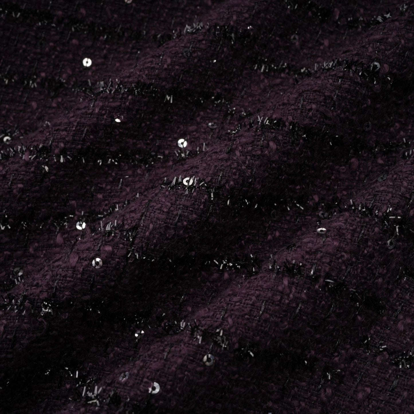 Brigitte Purple Sequined Tweed Jacket & Skirt Matching Set